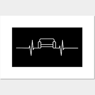 Couch Heartbeat - White design Posters and Art